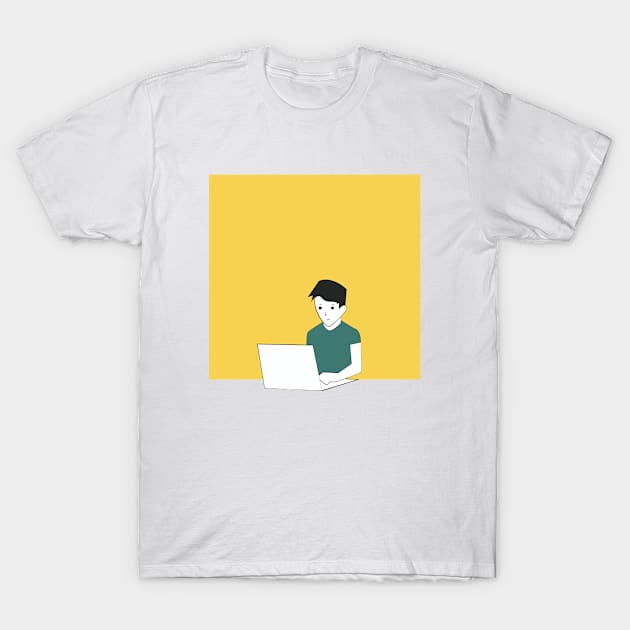Guy and laptop T-Shirt by echosantos